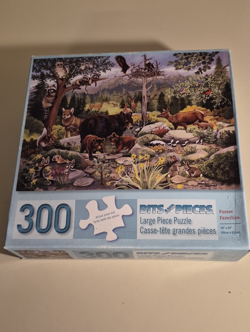 Bits and Pieces 300-Piece Forest Families Puzzle Sandy Rusinko Artwork